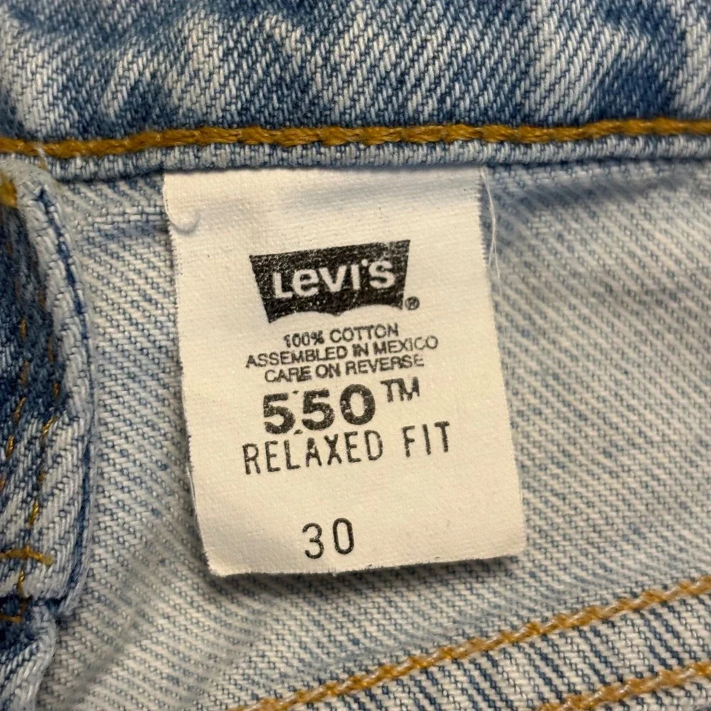 Levi's 550 Denim Shorts Mens 30 Light Wash Orange Tab Relaxed Fit Vintage 36550
